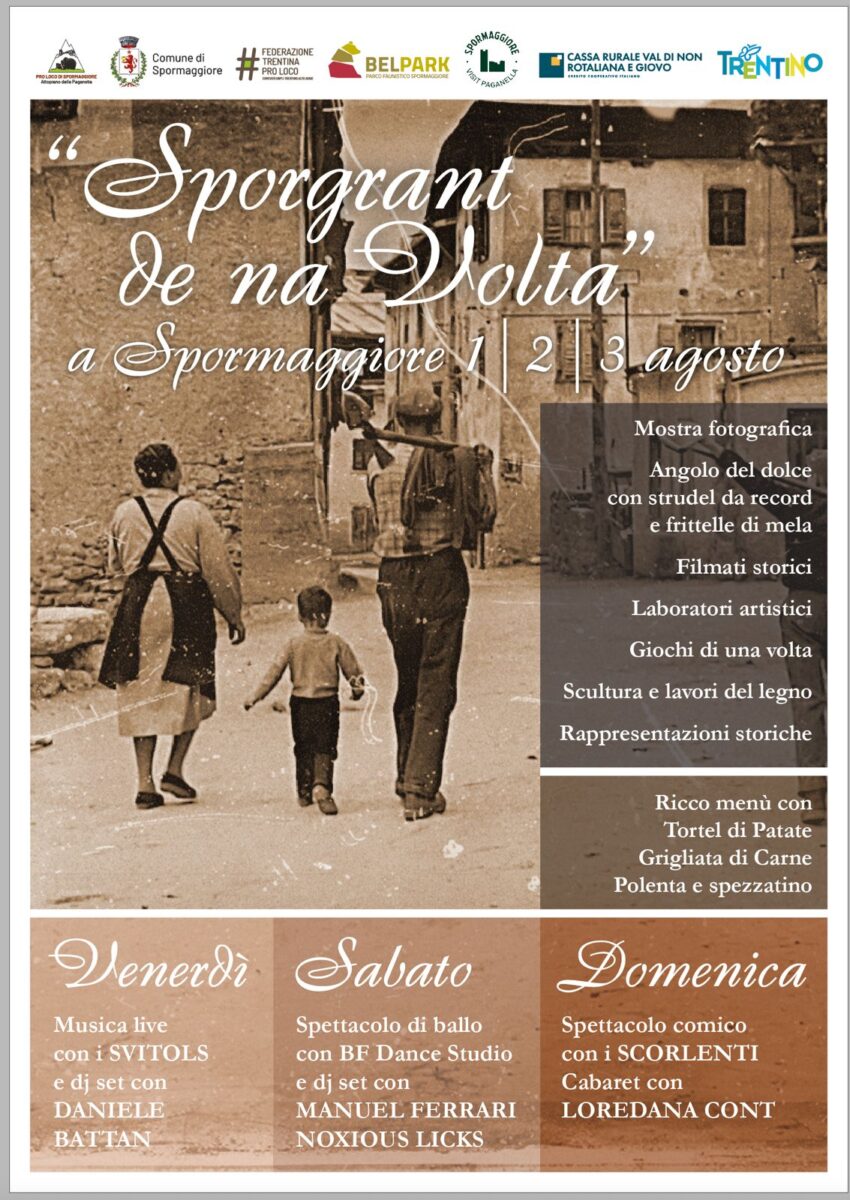 “Sporgrant de na volta”: Spormaggiore, dal 1 al 3 agosto